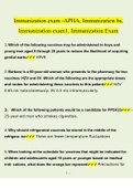 Immunization exam -APHA, Immunization bs, Immunization exam1, Immunization Exam Questions and Answers 2022 | 100% Verified Answers