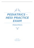 PEDIATRICS - HESI PRACTICE EXAM 