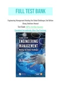 Engineering Management Meeting the Global Challenges 2nd Edition Chang Solutions Manual