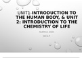 Human Body: Introduction to Chemistry of life 