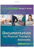 Documentation for Physical Therapist Assistants 5th Edition Bircher Test Bank