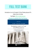 Introduction to Law for Paralegals A Critical Thinking Approach 7th Edition Currier Test Bank