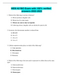 HESI A2 BIO Exam-with 100% verified answers-2022-2023