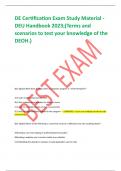 DE Certification Exam Study Material - DEU Handbook 2023;(Terms and scenarios to test your knowledge of the DEOH.)