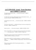 AAT UPDATED Actual Exam Questions  and CORRECT Answers