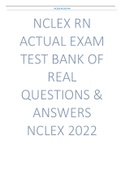 NCLEX RN ACTUAL EXAM TEST BANK OF REAL QUESTIONS & ANSWERS NCLEX 2022