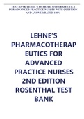 LEHNE’S PHARMACOTHERAPEUTICS FOR ADVANCED PRACTICE NURSES 2ND EDITION ROSENTHAL TEST BANK