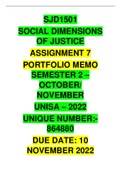 SJD1501 ASSIGNMENT 7 PORTFOLIO MEMO - SEMESTER 2 - 2022 - UNISA -  (WITH DETAILED BIBLIOGRAPHY)