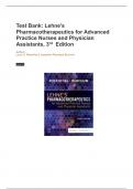 Test Bank For Lehne-s Pharmacotherapeutics for Advanced Practice Nurses and Physician Assistants, 3rd Edition Authors Laura D. Rosenthal & Jacqueline Rosenjack Burchum 2024 version