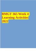 BMGT 365 Week 4 Learning Activities 2022