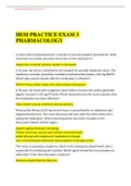 Pharmacology HESI Practice Exam 3 WITH ANSWERS AND RATIONALE GRADED A