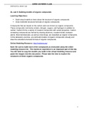 Other CHEM 120 Week 5 Lab; OL Lab 9; Building Models of Organic Compounds CHEM120 OL, Week 5 Lab OL Lab 9: Building models of organic compounds Learning Objectives:  Build virtual models to learn about the structure of organic compounds  Draw extended s