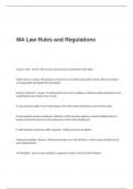 WA Law Rules and Regulations Test Questions and Answers