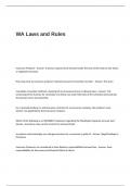 WA Laws and Rules Exam Questions and Correct Answers