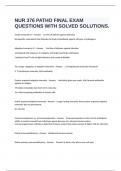  NUR 376 PATHO FINAL EXAM QUESTIONS WITH SOLVED SOLUTIONS.