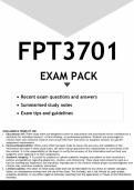 FPT3701 EXAM PACK 2024 - DISTINCTION GUARANTEE