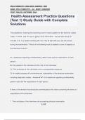 Health Assessment Practice Questions (Test 1) Study Guide with Complete Solutions