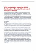 Web Accessibility Specialist (WAS) Certification - Semantic Structure and Navigation Newest