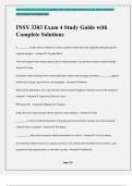 INSY 3303 Exam 4 Study Guide with Complete Solutions