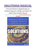 Research Methods in Applied Settings An Integrated Approach to Design and Analysis 3rd Edition Gliner Solutions Manual