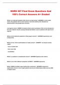 NURS 487 Final Exam Questions And 100% Correct Answers A+ Graded