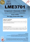 LME3701 Assignment 3 PORTFOLIO (COMPLETE ANSWERS) Semester 2 2024  - DUE 14 November 2024