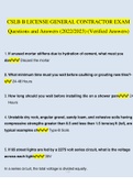 CSLB B LICENSE GENERAL CONTRACTOR EXAM QUESTIONS AND ANSWERS 2022/2023 | 100% Verified Answers