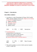 CHAPTER 1: 2022 TEST BANK FOR PSYCHOLOGICAL TESTING PRINCIPLES, APPLICATIONS, AND ISSUES, 9TH EDITION, ROBERT M. , DENNIS P. SACCUZZO.