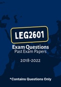 LEG2601 - Exam Questions PACK (2018-2022)