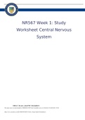 NR567 Week 1: Study Worksheet Central Nervous System