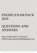 FIN2603 Exam pack 2024(Finance for Non Financial Managers)