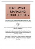 D320 -WGU - MANAGING CLOUD SECURITY