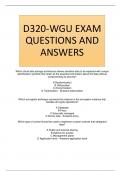 D320-WGU EXAM QUESTIONS AND ANSWERS