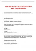 RRT-TMC Practice Exam Questions And 100% Correct Answers