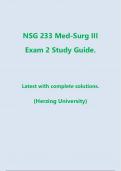 NSG 233 Med-Surg III Exam 2 Study Guide with complete solutions |Latest 2024/2025- Herzing