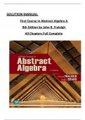 SOLUTION MANUAL  First Course in Abstract Algebra A  8th Edition by John B. Fraleigh  All Chapters Full Complete  