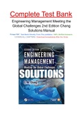 Engineering Management Meeting the Global Challenges 2nd Edition Chang Solutions Manual