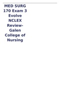 MED SURG 170 Exam 3 Evolve NCLEX Review- Galen College of Nursing