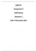 LME3701 Assignment 3 PORTFOLIO Semester 2 Due 14 November 2024