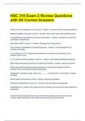 HSC 310 Exam 2 Review Questions with All Correct Answers 