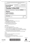 Pearson Edexcel  Level 3 GCEPaper Reference 8PH0/01Physics Advanced Subsidiary Paper 1: Core Physics 1 best for 2022