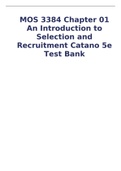 MOS 3384 Chapter 01 An Introduction to Selection and Recruitment Catano 5e Test Bank