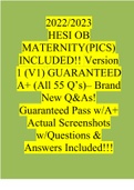 2022/2023 HESI OB MATERNITY Version 1 (V1) & Version 2 (V2) GUARANTEED A+ (All 55 Q’s)– Brand New Q&As! Guaranteed Pass A+ Actual Screenshots Questions & Answers (Verified Answers by Expert)