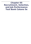 Chapter 05 Recruitment, Selection, and Job Performance Test Bank Catano 5e