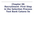 Chapter 06 Recruitment- First Step in the Selection Process Test Bank Catano 5e