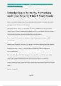 Introduction to Networks, Networking and Cyber Security Cisco 1 Study GuideIntroduction to Networks, Networking and Cyber Security Cisco 1 Study Guide Servers - Answer-computers with software that enable them to provide information, like email or web page