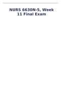 NURS 6630N-5, Week 11 Final Exam; Summer 2021( Graded A)