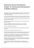 Experience Human Development Chapter 10: Psychosocial Development in Middle Childhood Questions correctly answered 2025/2026 graded A+