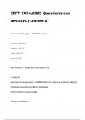 CCFP 2024/2025 Questions and Answers (Graded A)