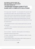 INTERVIEW KAISER EXAM STUDY GUIDE WITH COMPLETE SOLUTIONS